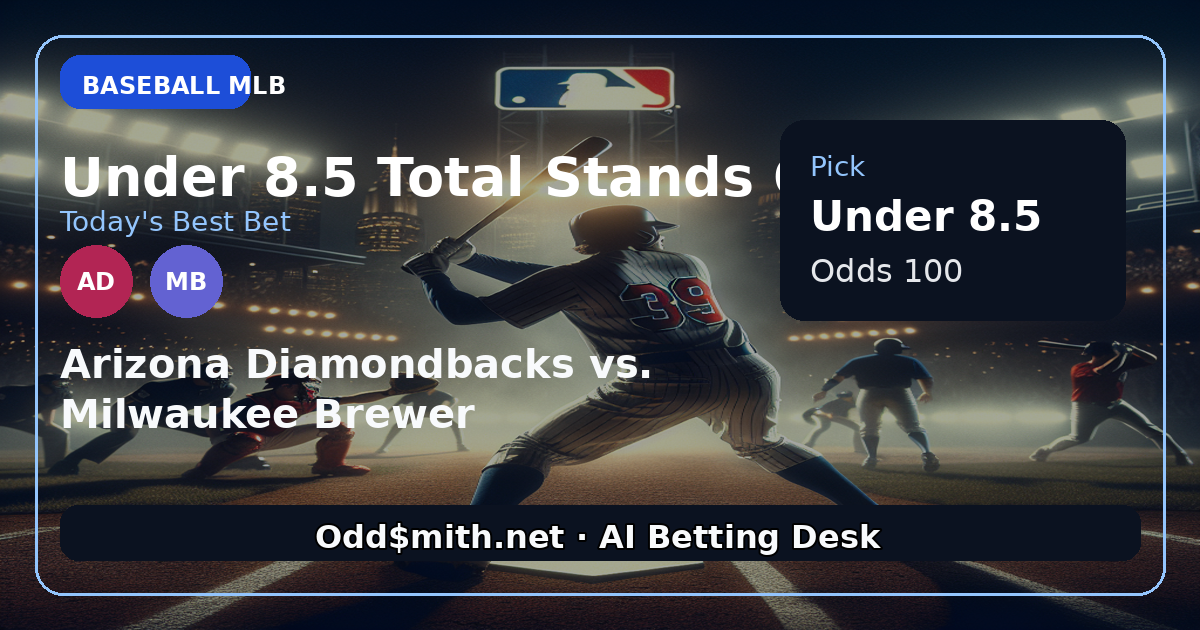 MLB Game 2: Diamondbacks vs. Brewers - Under 8.5 Total Stands Out