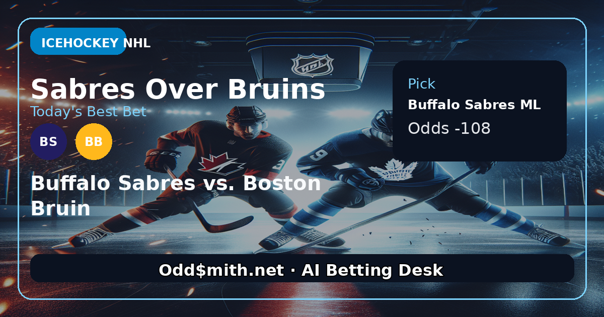 NHL Playoffs: Buffalo Sabres ML (-108) Dominates Boston Bruins in Game 4
