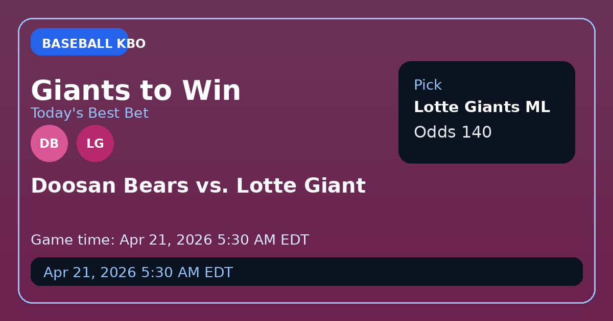 Lotte Giants to Take Down Doosan Bears