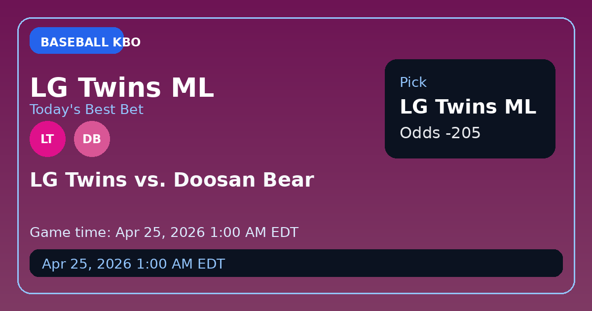 LG Twins Dominate Doosan in KBO Showdown: Why the Moneyline is a Lock