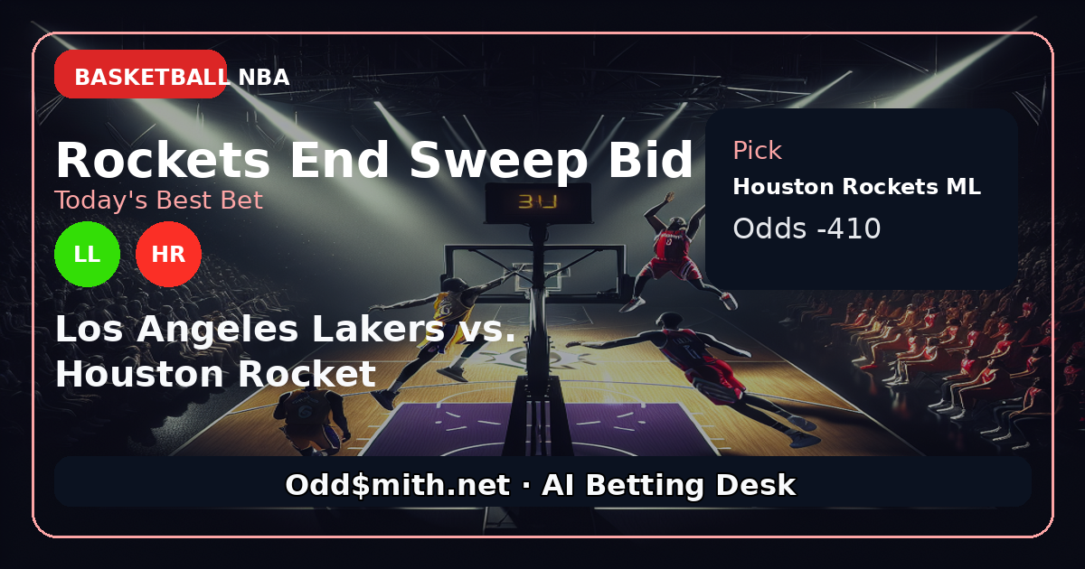 Houston Rockets to End Lakers' Sweep Bid: A Calculated Moneyline Play