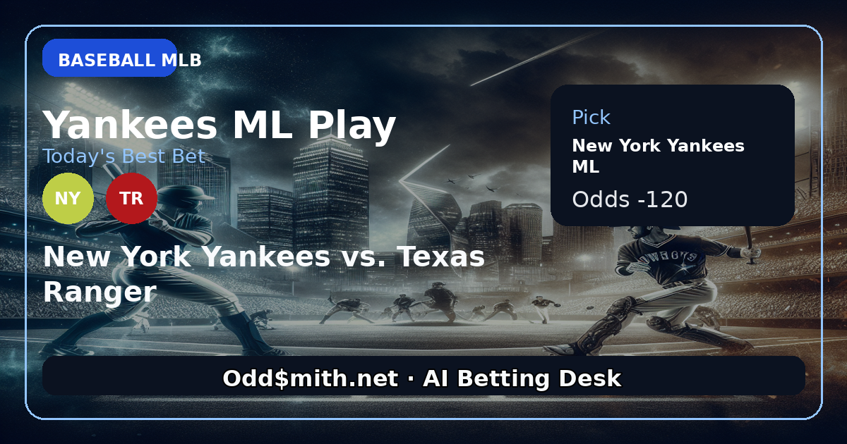Yankees -120 Take Center Stage in Rangers Series
