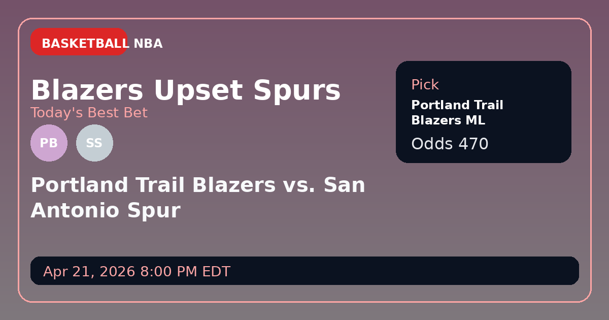Blazers to Upset Spurs