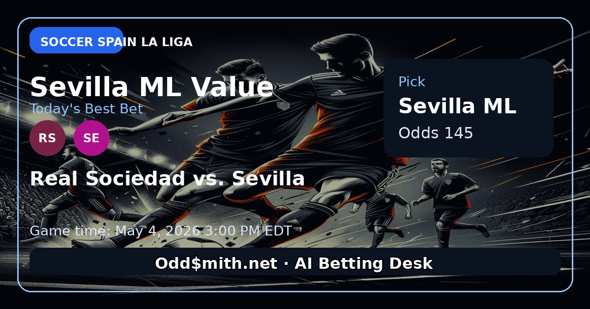 Sevilla ML at +145: Why the Underdog Case Holds in This La Liga Clash