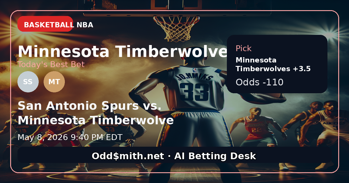San Antonio Spurs vs. Minnesota Timberwolves prediction: Minnesota Timberwolves +3.5