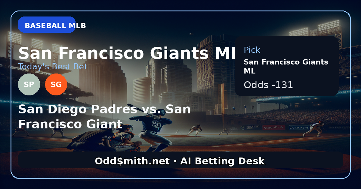San Diego Padres vs. San Francisco Giants prediction: San Francisco Giants ML