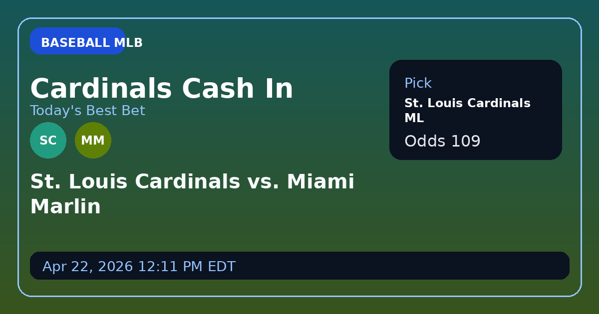 Cardinals Moneyline Bet: St. Louis Shines in South Florida