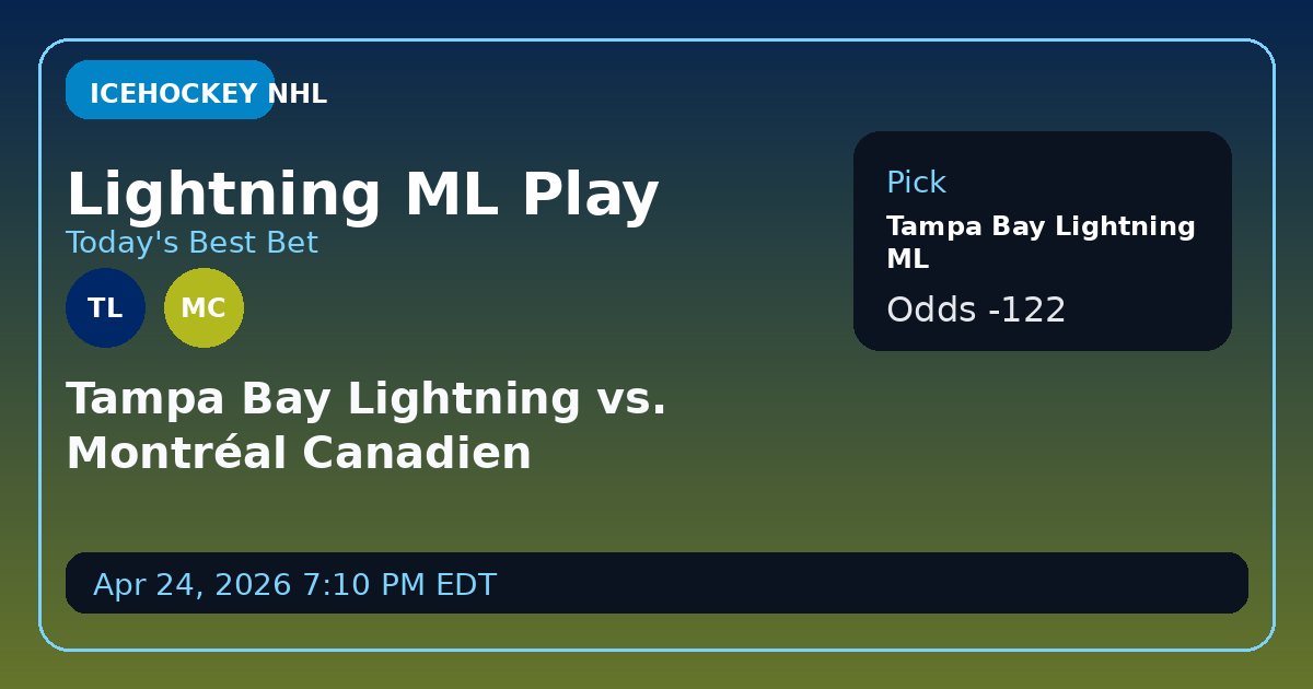 Tampa Bay Lightning ML Bet Breakdown: Playoff Edge in Montreal