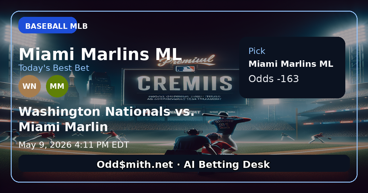 Washington Nationals vs. Miami Marlins prediction: Miami Marlins ML