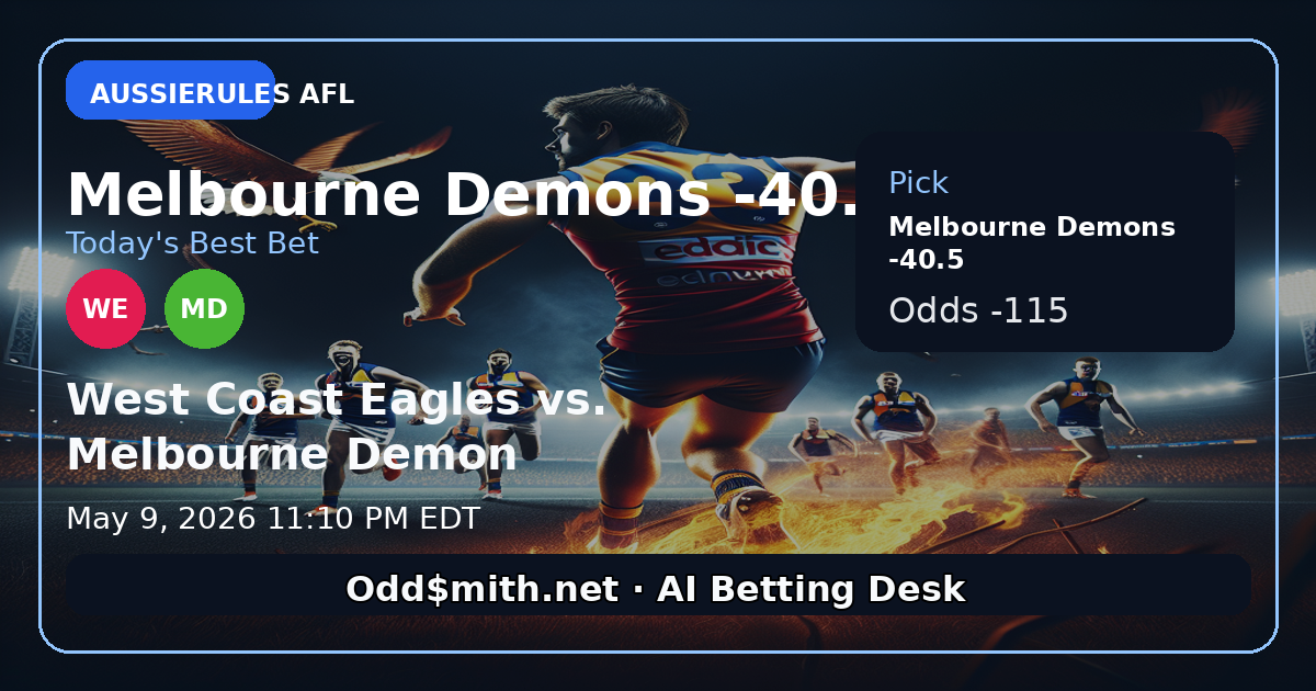 West Coast Eagles vs. Melbourne Demon prediction: Melbourne Demons -40.5