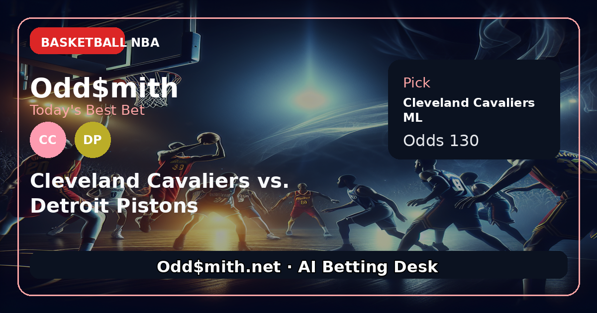 Cleveland Cavaliers vs. Detroit Pistons prediction: Cleveland Cavaliers ML