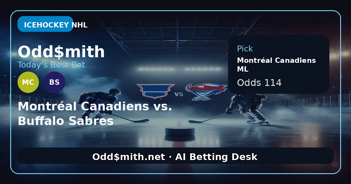 Montréal Canadiens vs. Buffalo Sabres prediction: Montréal Canadiens ML