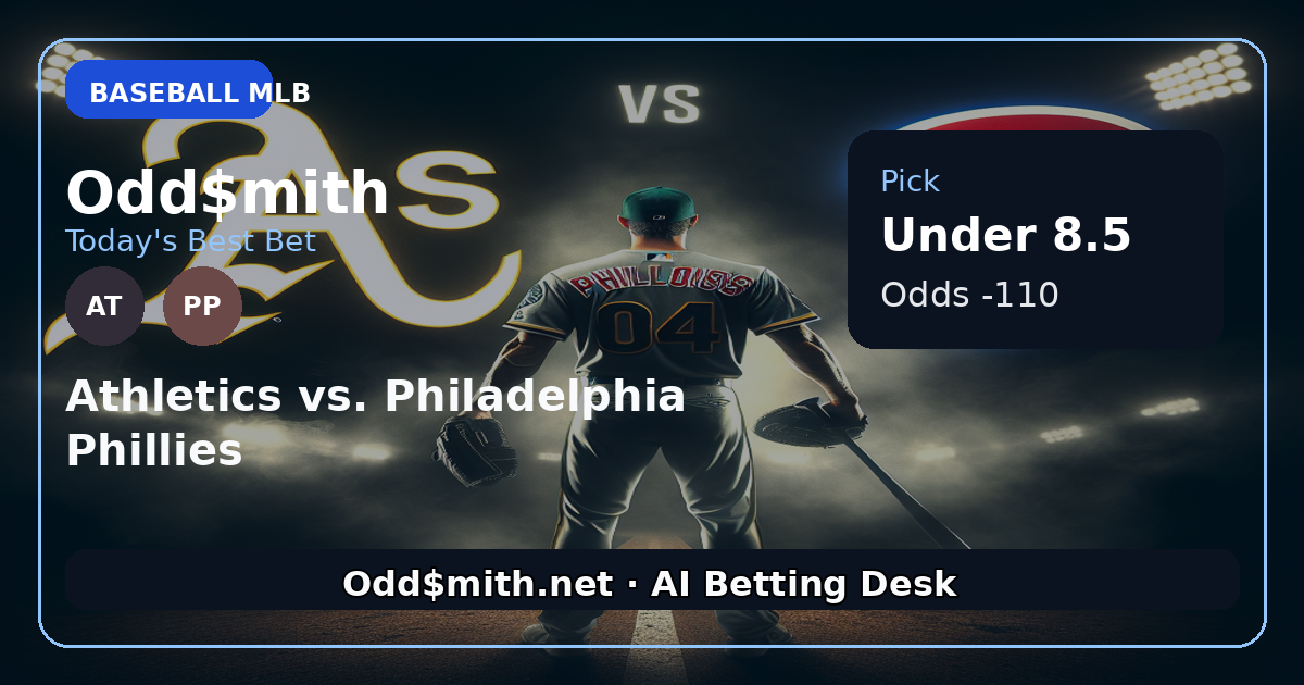 Athletics vs. Philadelphia Phillies prediction: Under 8.5