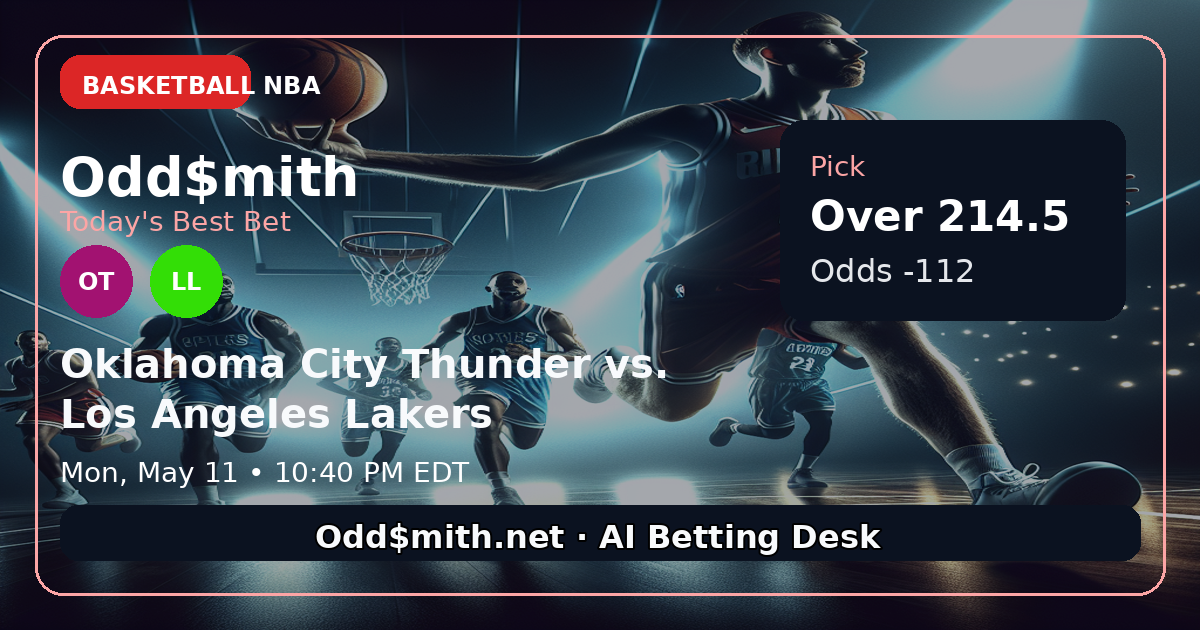 Oklahoma City Thunder vs. Los Angeles Lakers prediction: Over 214.5