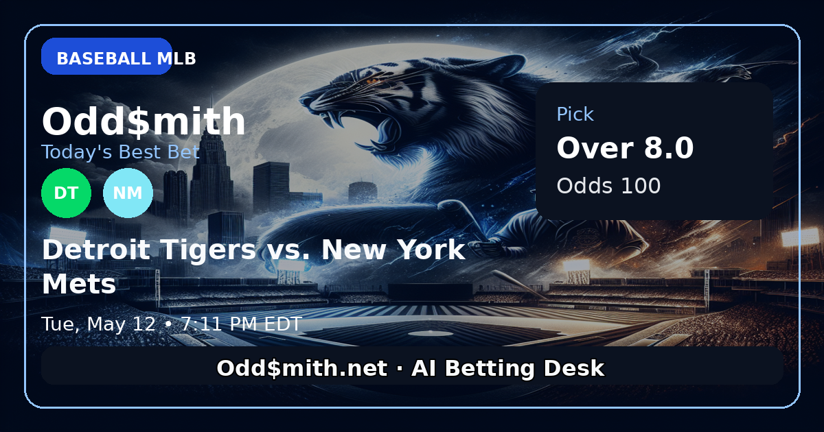 Detroit Tigers vs. New York Mets prediction: Over 8.0