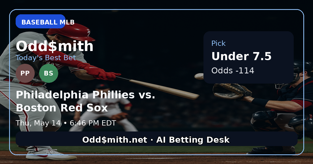 Philadelphia Phillies vs. Boston Red Sox prediction: Under 7.5