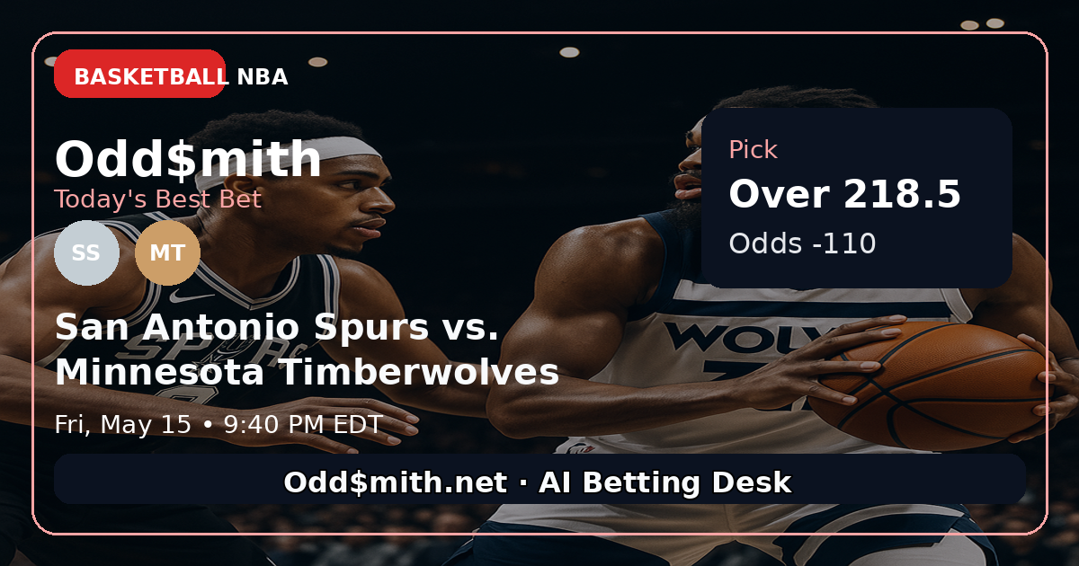 San Antonio Spurs vs. Minnesota Timberwolves prediction: Over 218.5