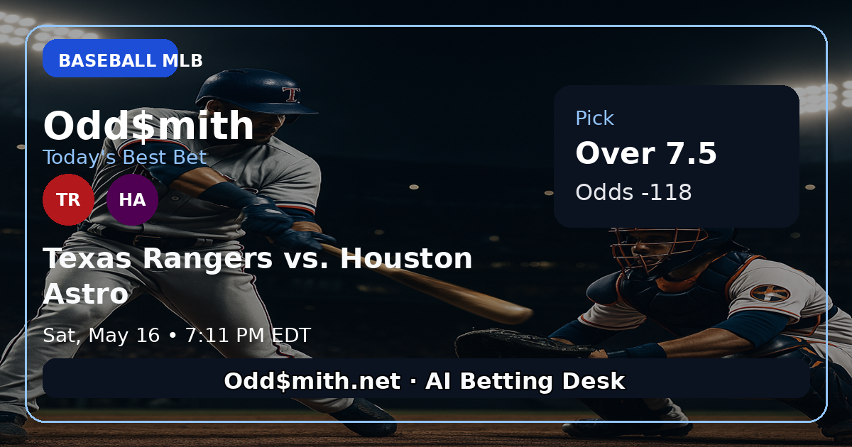 Texas Rangers vs. Houston Astros prediction: Over 7.5