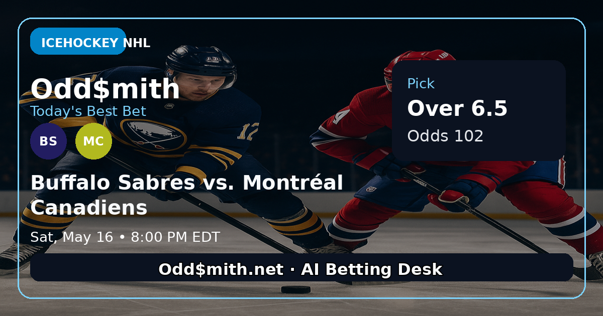 Buffalo Sabres vs. Montréal Canadiens prediction: Over 6.5