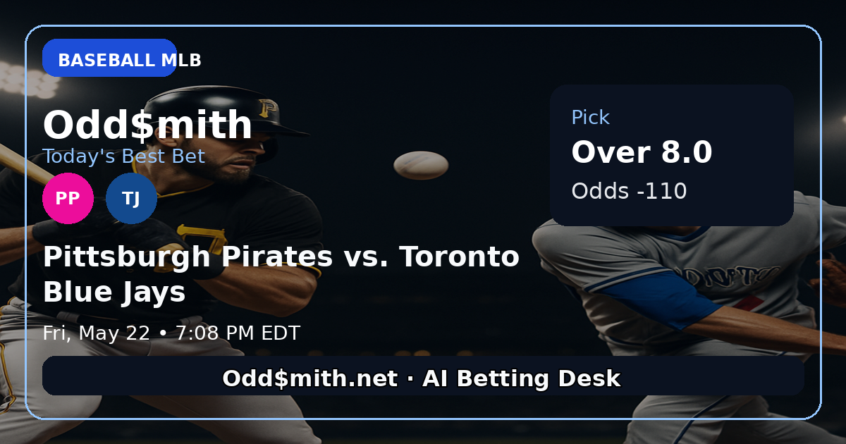 Pittsburgh Pirates vs. Toronto Blue Jays prediction: Over 8.0