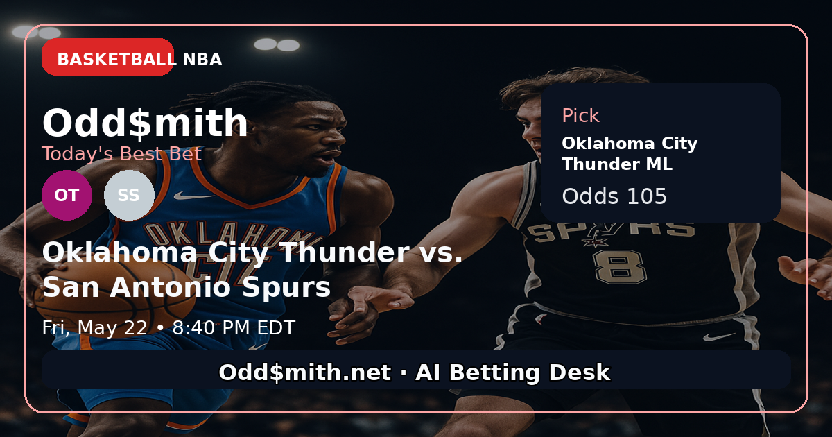 Oklahoma City Thunder vs. San Antonio Spurs prediction: Oklahoma City Thunder ML