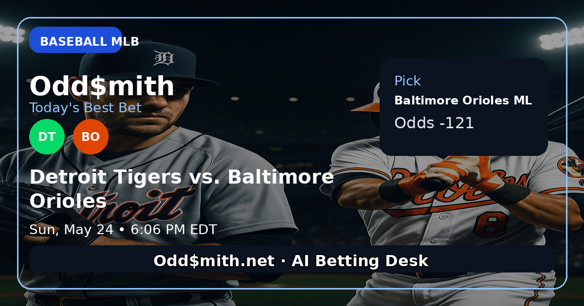 Detroit Tigers vs. Baltimore Orioles prediction: Baltimore Orioles ML