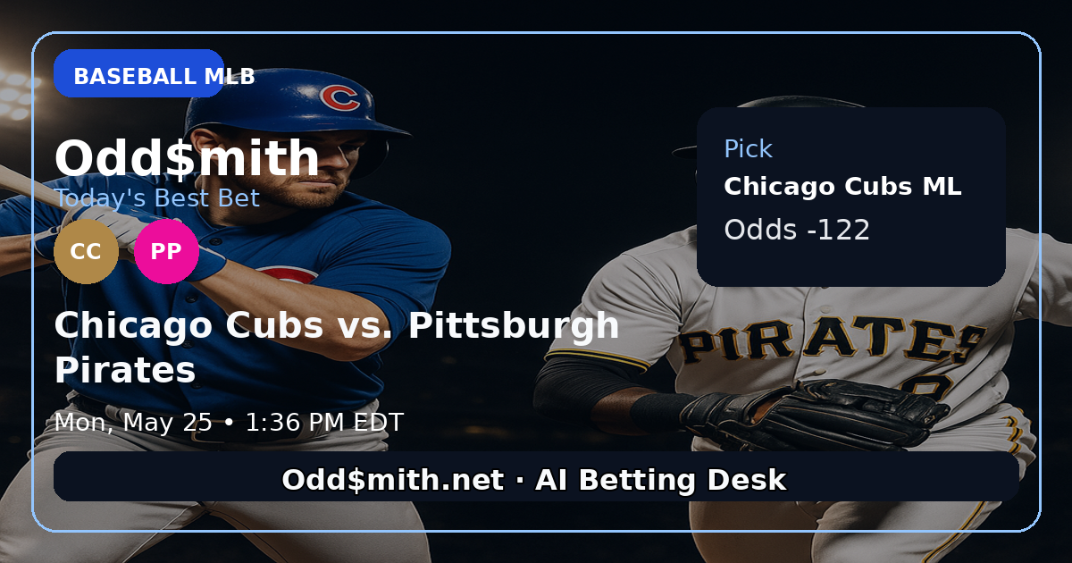 Chicago Cubs vs. Pittsburgh Pirates prediction: Chicago Cubs ML