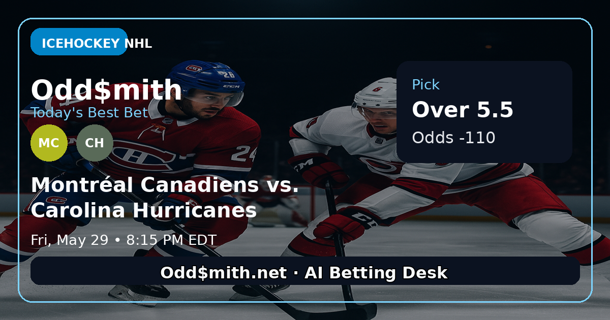 Montréal Canadiens vs. Carolina Hurricanes prediction: Over 5.5