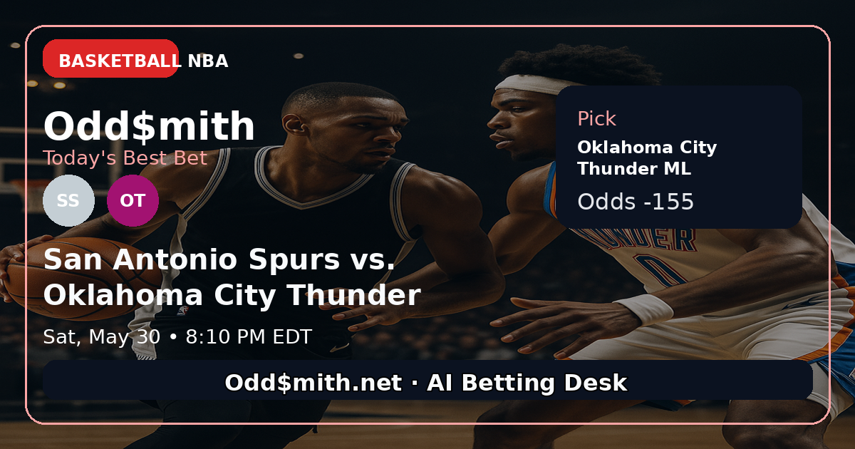 San Antonio Spurs vs. Oklahoma City Thunder prediction: Oklahoma City Thunder ML