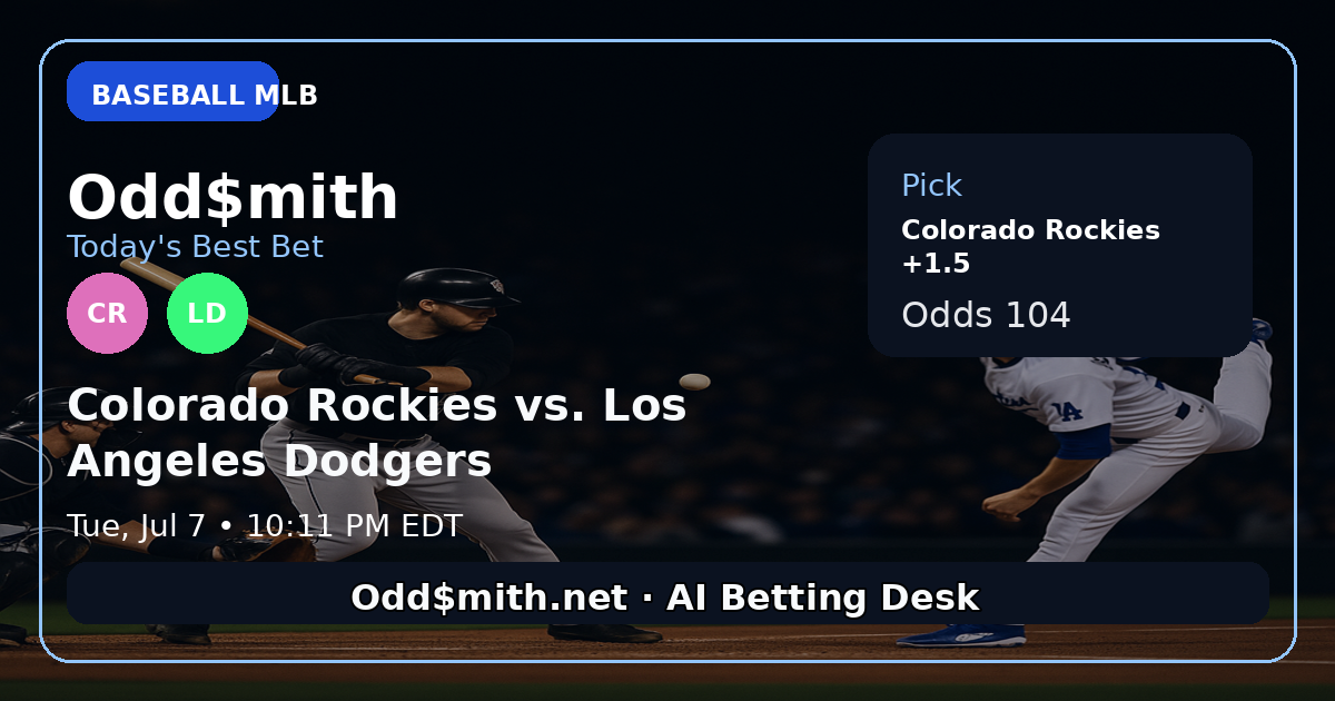 Colorado Rockies vs. Los Angeles Dodgers prediction: Colorado Rockies +1.5