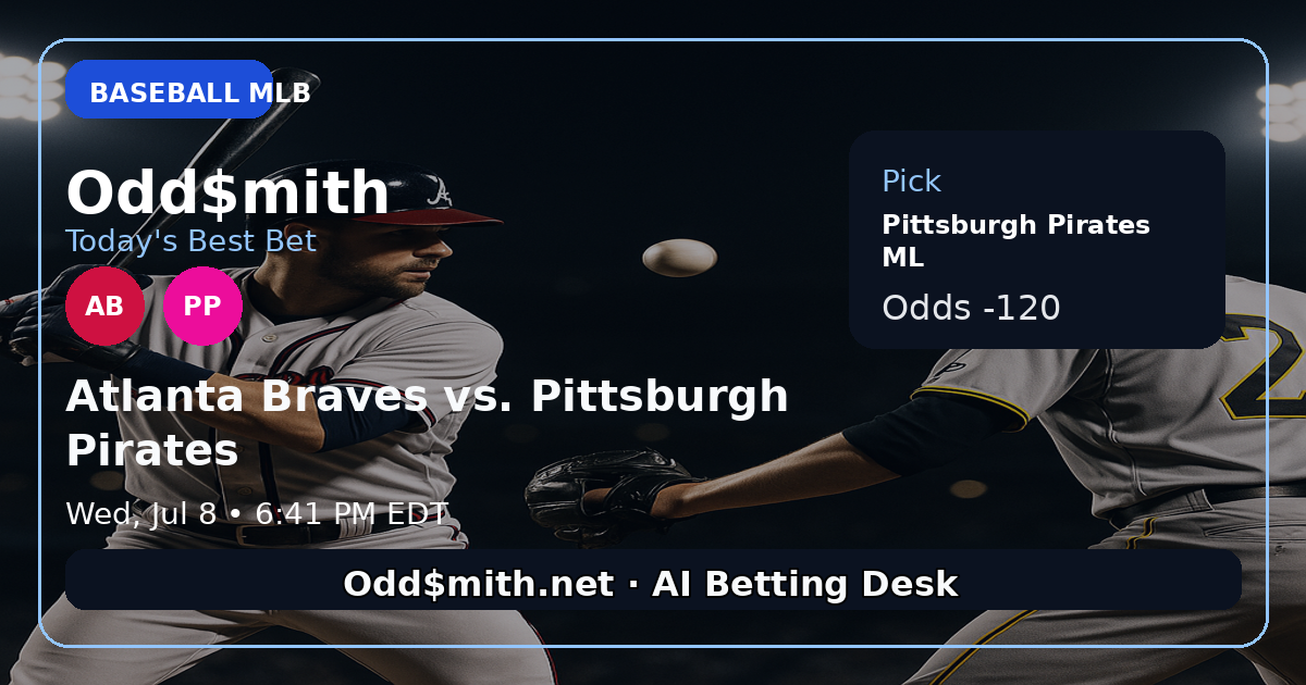 Atlanta Braves vs. Pittsburgh Pirates prediction: Pittsburgh Pirates ML