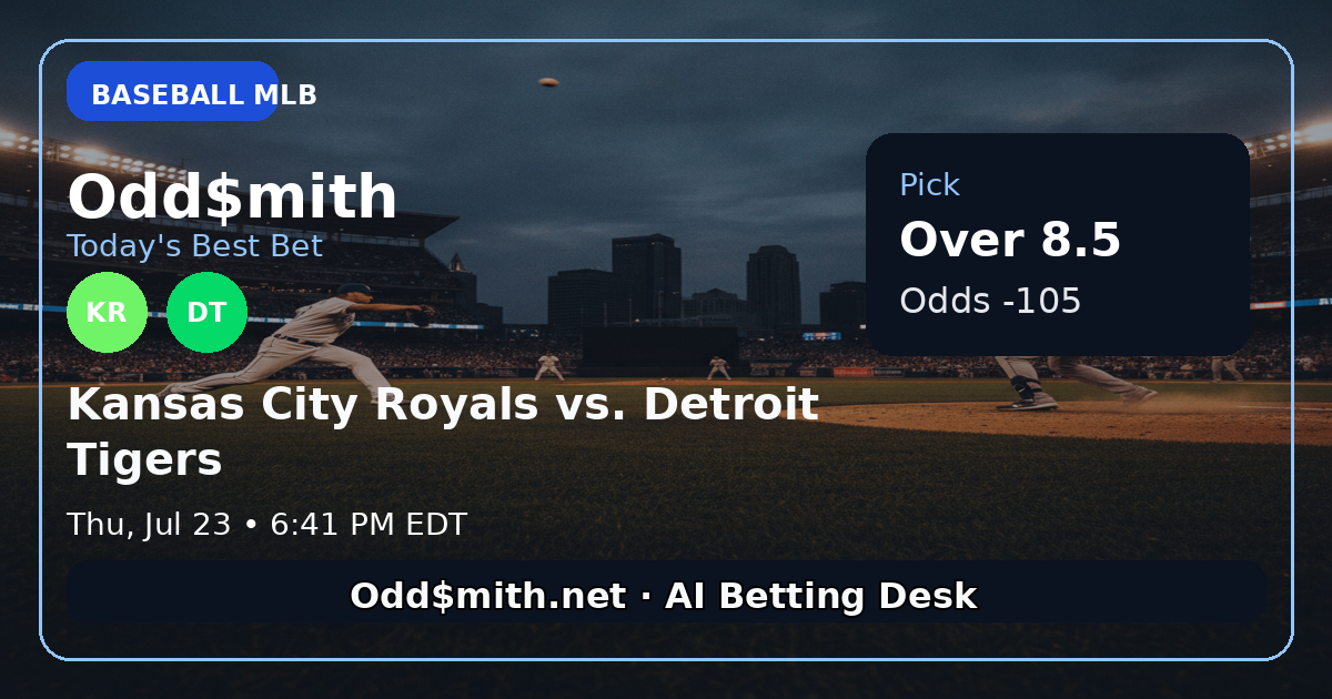 Kansas City Royals vs. Detroit Tigers prediction: Over 8.5