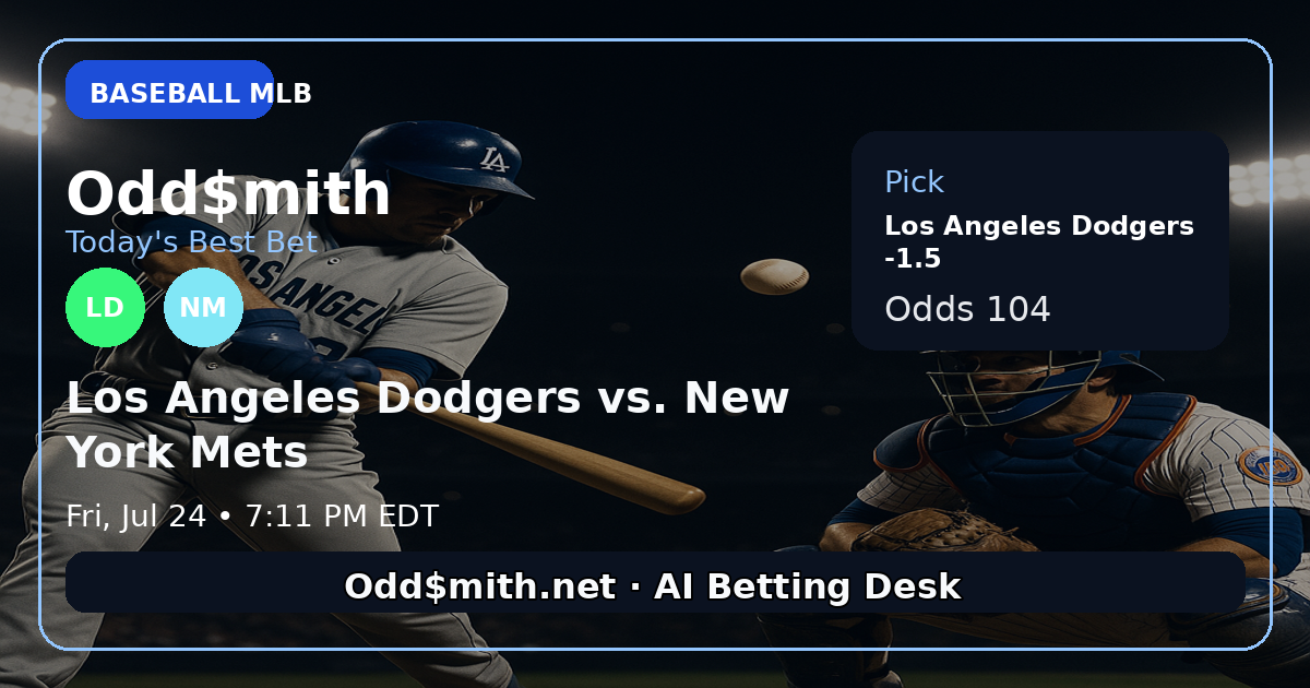 Los Angeles Dodgers vs. New York Mets prediction: Los Angeles Dodgers -1.5