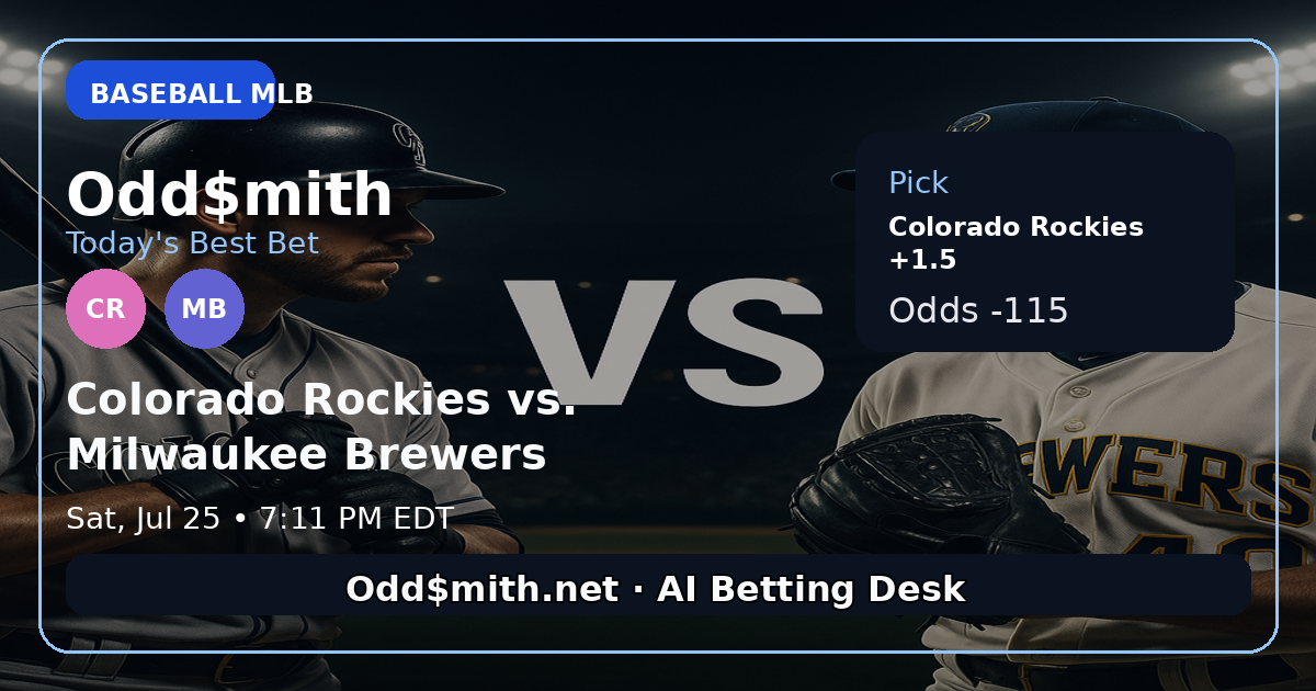 Colorado Rockies vs. Milwaukee Brewers prediction: Colorado Rockies +1.5