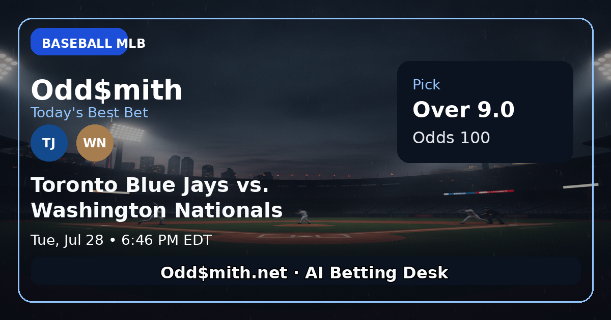 Toronto Blue Jays vs. Washington Nationals prediction: Over 9.0
