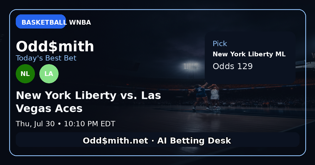New York Liberty vs. Las Vegas Ace prediction: New York Liberty ML