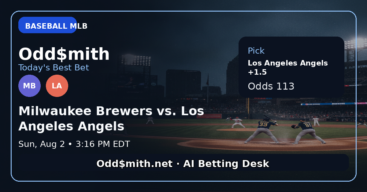 Milwaukee Brewers vs. Los Angeles Angels prediction: Los Angeles Angels +1.5