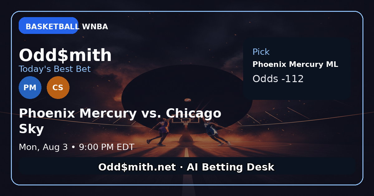 Phoenix Mercury vs. Chicago Sky prediction: Phoenix Mercury ML