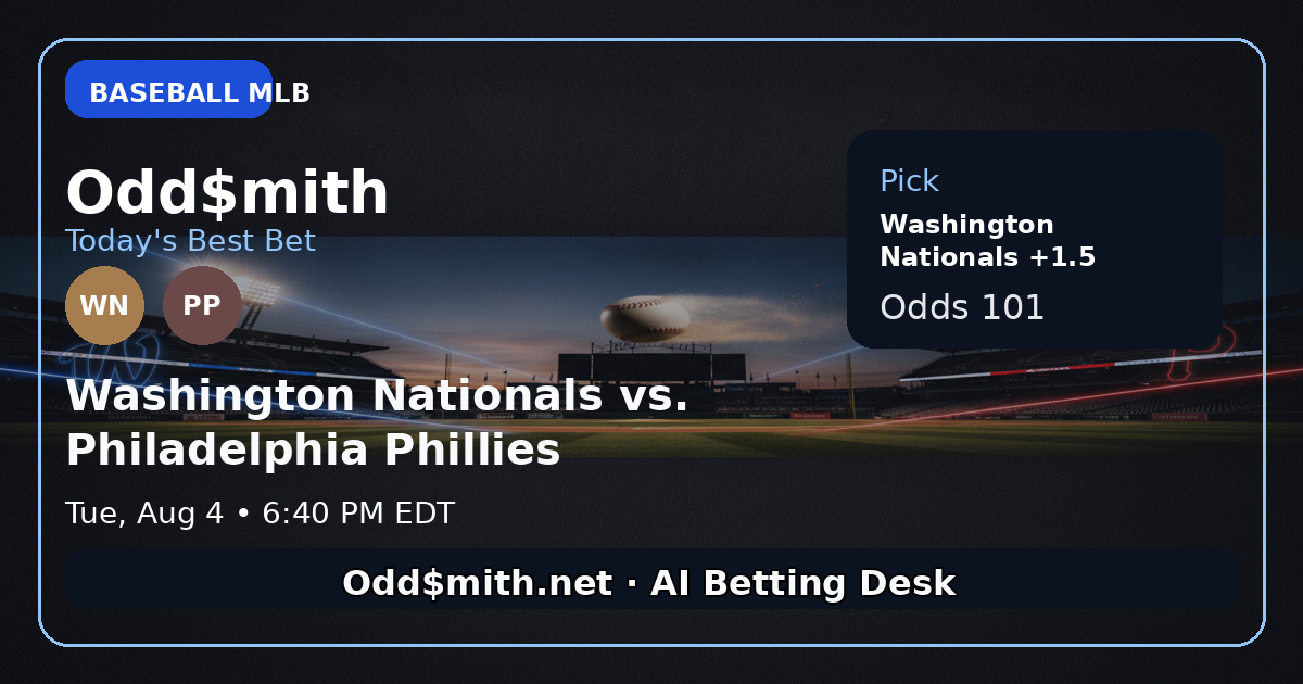 Washington Nationals vs. Philadelphia Phillies prediction: Washington Nationals +1.5
