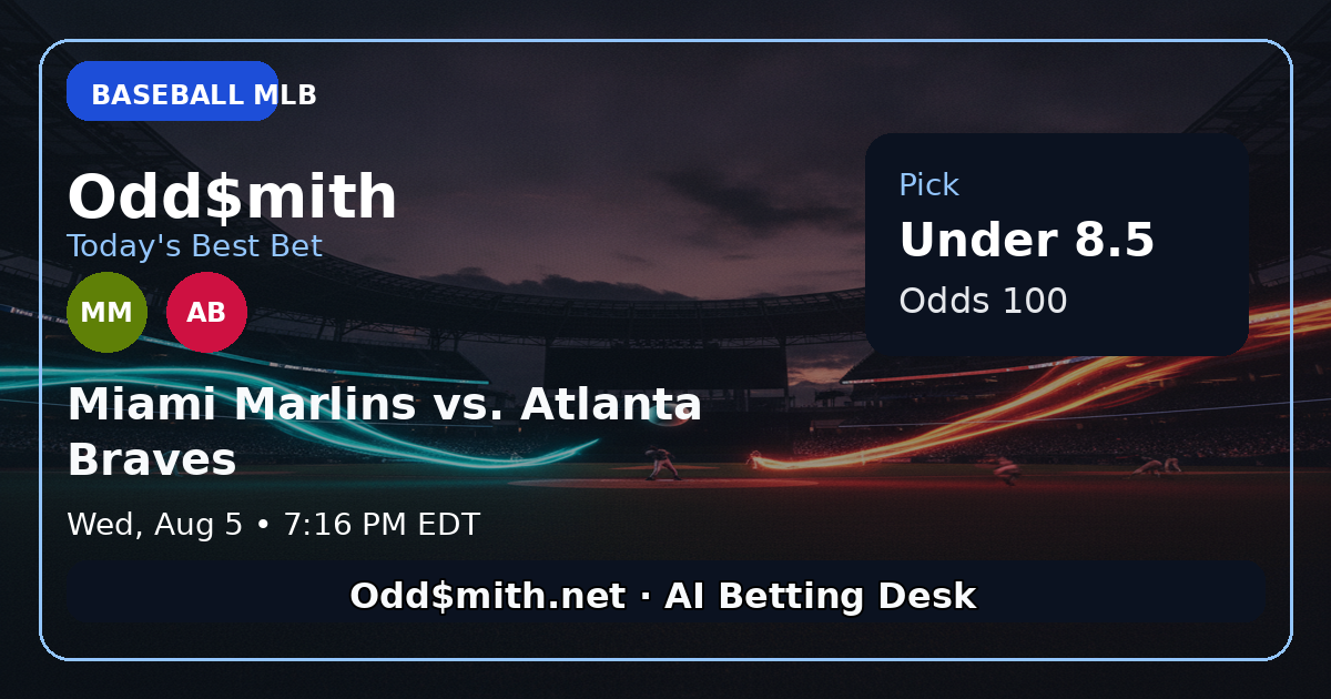 Miami Marlins vs. Atlanta Braves prediction: Under 8.5