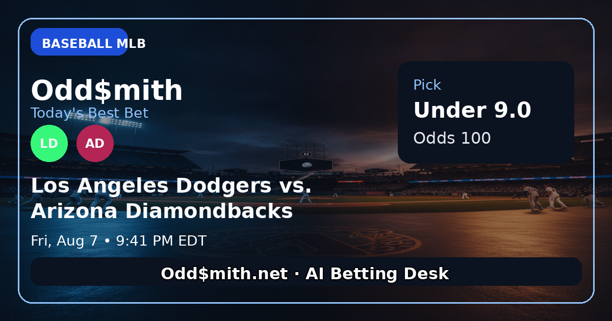 Dodgers vs. Diamondbacks: Under 9.0