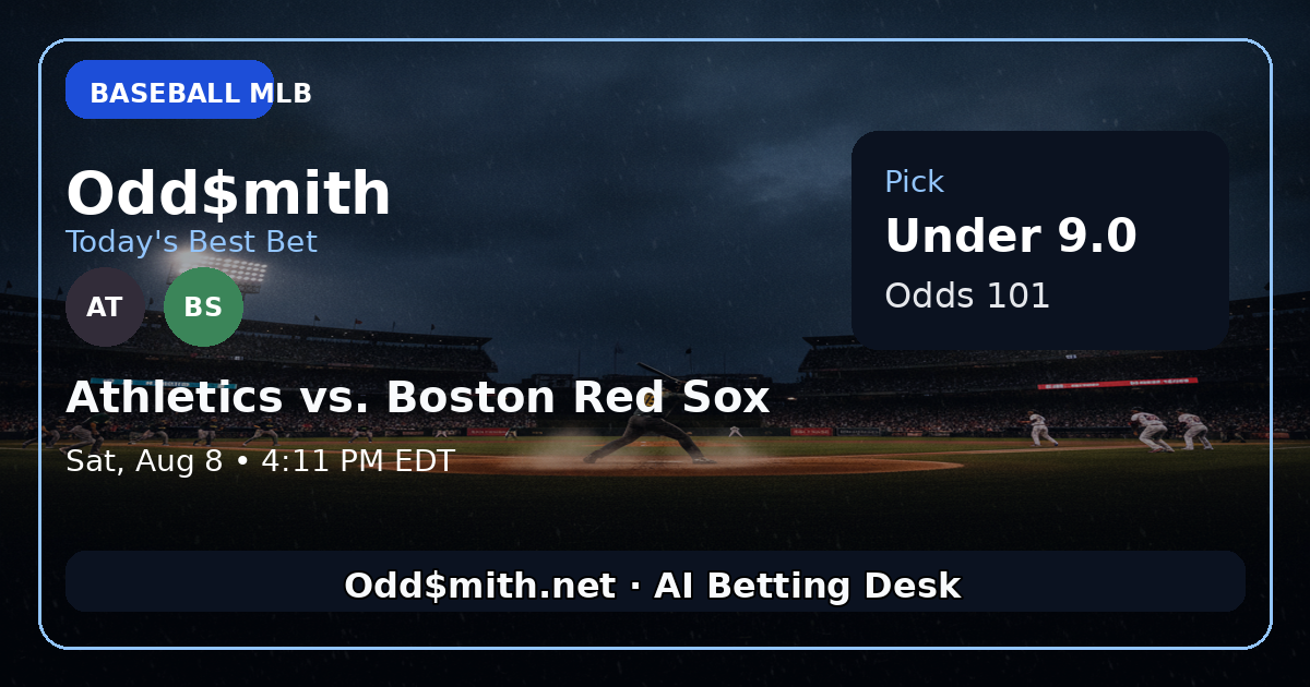 Betting on a Snooze Fest: Under 9.0 in Athletics vs. Red Sox
