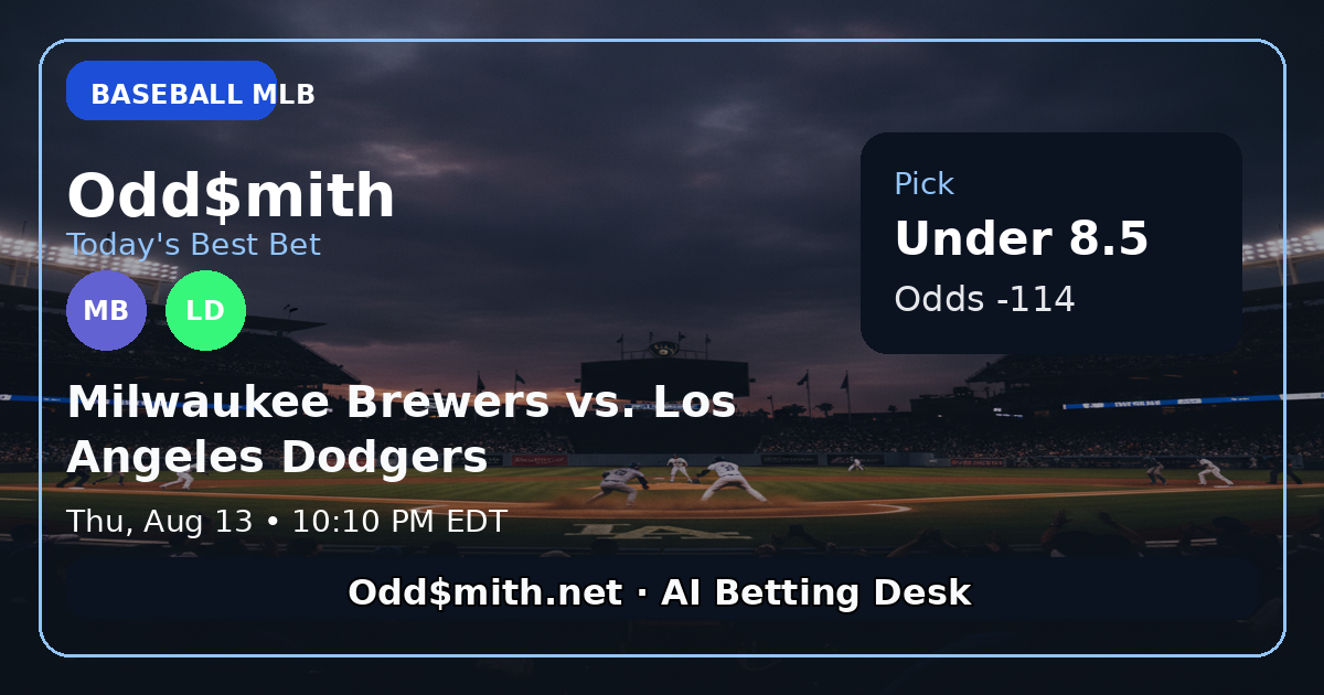 Brewers @ Dodgers: Under 8.5 Runs