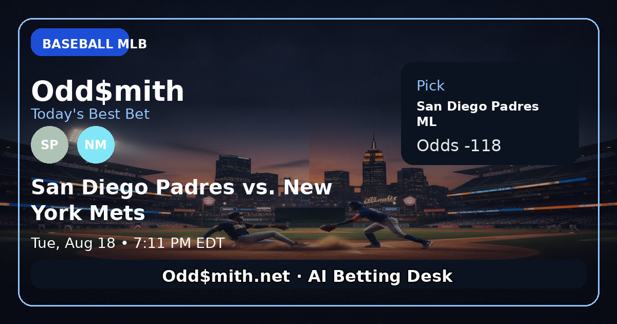 Odd$mith Morning Card: Today's Best Bets for August 18, 2026