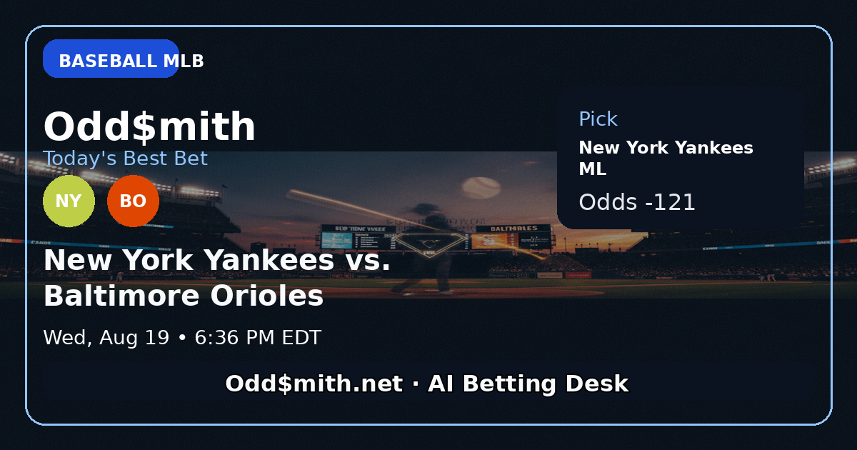 Odd$mith Morning Card: Today's Best Bets for August 19, 2026