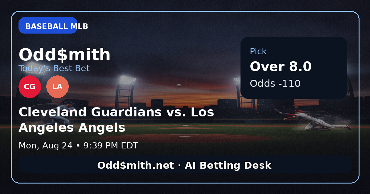 Guardians vs. Angels: Over 8.0 Runs