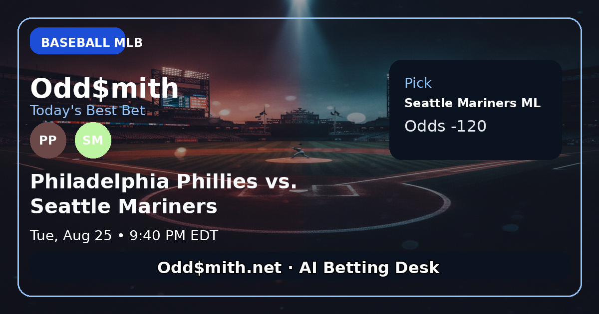 Odd$mith Morning Card: Today's Best Bets for August 25, 2026
