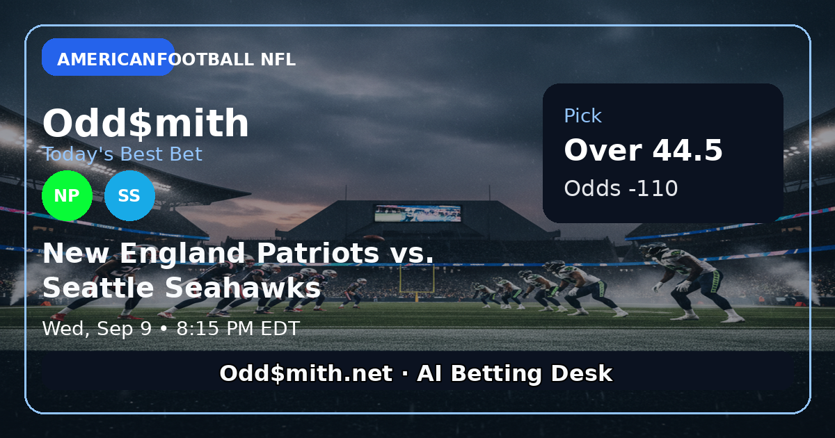 Tonight's Pick: Patriots at Seahawks - Take the Over 44.5