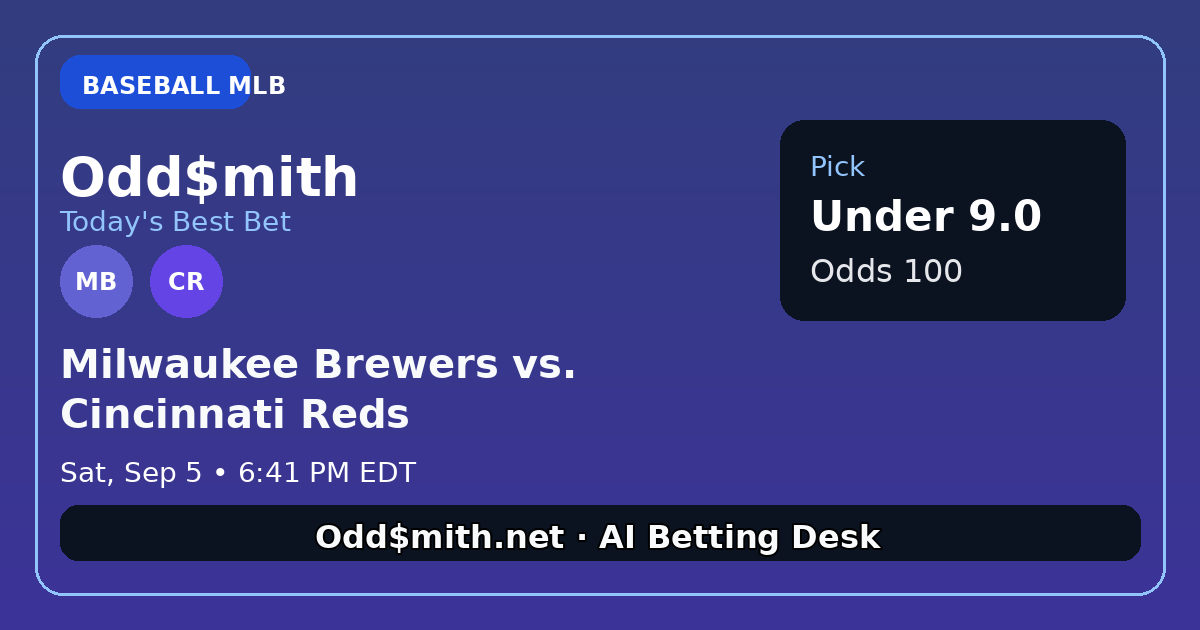 Brewers vs Reds Under 9.0