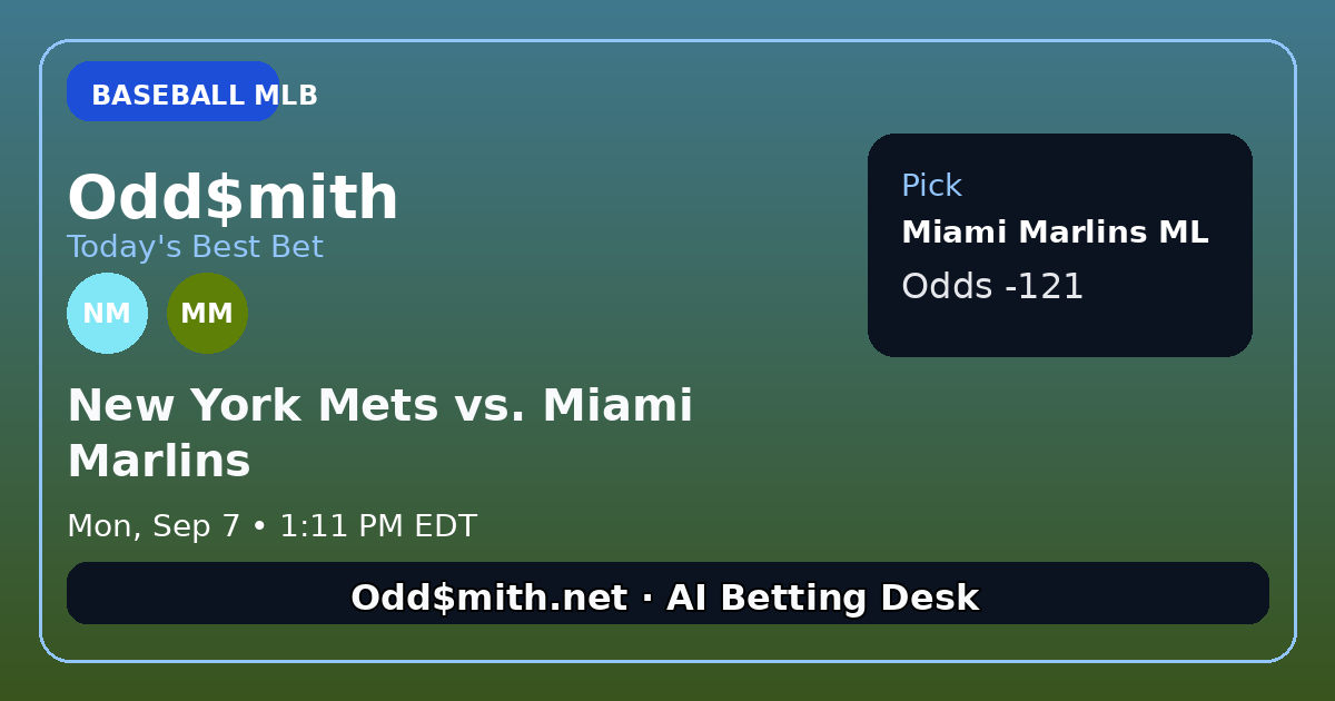 Odd$mith Morning Card: Today's Best Bets for September 7, 2026